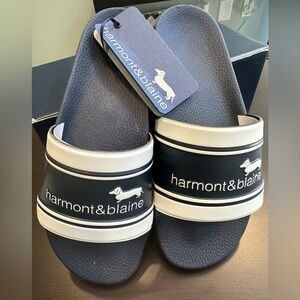 NWT | Harmont & Blaine | Made in Italy | Slides | UK 42 | US 8.5-9 | Navy Blue
